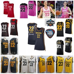 Uomini per bambini donne 22 Caitlin Clark Basketball Maglie febbre indiana 2024 Iowa Hawkeyes Final Four Nuovo stile