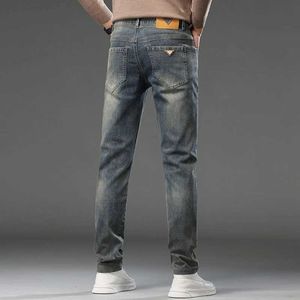 Erkek Kot Bahar ve Sonbahar Erkek Amerikan Tarzı Moda Retro Slim Fit Düz Bacak Pantolon Günlük Pamuk Malzemesi Q240427