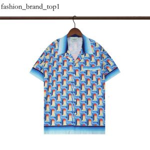 Koszula designerka koszula casablancas koszulka męska menu swobodna koszulka luźna jedwabna koszula casablanc krótkie rękawy luksusowa koszulka wysoka wysokiej jakości tshirts Tshirty Rozmiar 9132