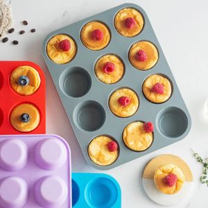 Moulds 12 Holes Silicone Baking Mold for Baking 3D Bakeware Chocolate Round Sphere Mold Cupcake Pan Cake DIY Muffin Kitchen Tool