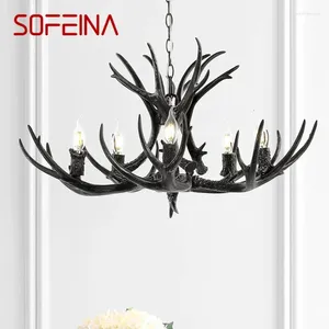 Żyrandole sofeina nordic antler wisząca lampa amerykańska retro żywa jadalnia willa kawiarnia sklep odzieży wystrój żyrandol światło