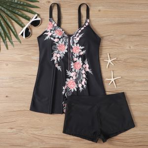 Conjunto Halter Tankini Single Swimsuit Summerwear Flats Duas peças de moda de praia imprimir