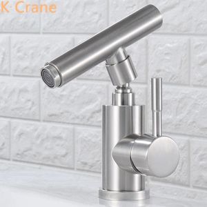 Bathroom Sink Faucets Stainless Steel Basin Cold Mixer Tap One Hole Single Handle Deck Mounted Grifo 360 Degree Swivel Torneiras