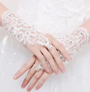 Factory direct Fingerless diamond Bridal Gloves lace hook beaded short wedding gloves9939994