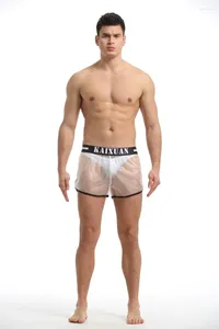 Underpants Männer PVC Transparent Strand Schwimmstämme atmungsaktiv Schnell trockener Boxer Fitness Bodybuilding