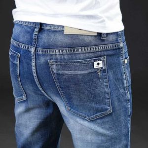 Мужские джинсы Gloria Mens Elastic Casual Blue Spring и осенняя бренда брюки большие 42 44 46 Новый 313 Q240427