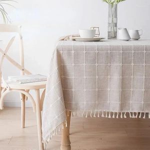 Table Cloth Rectangular Linen Tablecloth With Tassel Simple For Coffee Dining Home Decorative Cover Square 140cm 55"