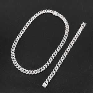 Luksusowy vvs moissanite kubańska biżuteria mrożona 8 mm Miami Cuban Link Choker Naszyjnik