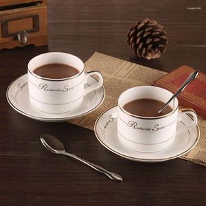 Mugs European Ceramic Coffee Cup Set Creative Mug With Gilt Edged Handy Gift