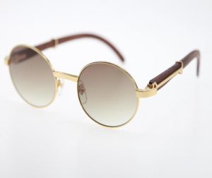 Круглые винтажные золотые деревянные солнцезащитные очки 51551348 мужчин знаменитые каркасные очки рамы.