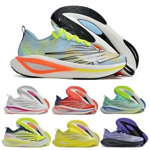 2024 Herr Running Shoes Sneaker FuelCell SC Elite V3 White Victory Blue New York City Marathon Bright Mint Pixel Black Green Woman Trainer Storlek 5.5 - 12