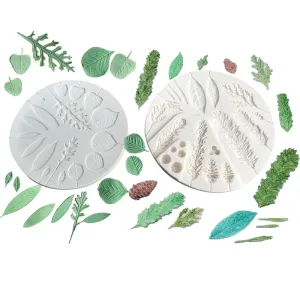 Moulds Tree Leaf Shape Slicone Mold Fondant Cake DIY Baking Tools Handmade Fudge Chocolate Mould Plant Flowers Clay Plaster Decoration