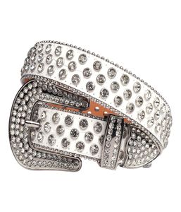 Moda Western Rhinestones Belt Removível Fivela Cowboy Cowgirl Leather Bling Cristal Luxury Belts For Mulheres Men7452825