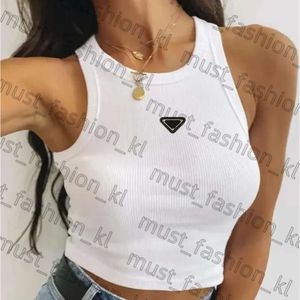 Designer Top Womens Tank Top Sweater T Shirts Summer Women Prades Bag Top Embroidery Sexig Off Shoulder Casual ärmlös Backless Solid Color Vest 562