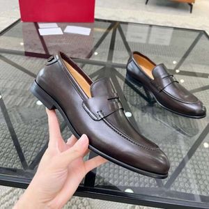 Fashionable Genuine Leather, British High-end Top Layer Cowhide Loafers, Men's One Foot Leather Shoes, Business Shoes