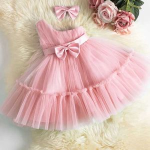 Girl's Dresses Baby Girl First Birthday Party Dress 12 Month Newborn Girls One Shoulder Bow Tulle Tutu Dresses Infant Pageant Princess Costume