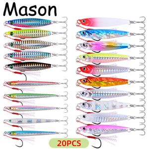 20pcs Casting Metal Massicchi esca da pesca set 7g 21g 40 g 40G Shore Cash Jigging Spoon Fishing Tallature per pesca in mare Attrezzatura per esche dura artificiale 240417