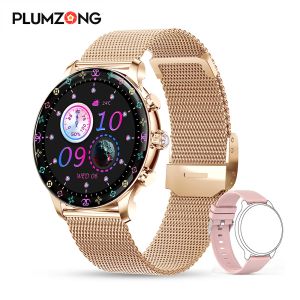 Uhren Plumzong Bluetooth Call Smart Watch Women Custom Dial Watch Sport Fitness Bracelet Clock Fashion Lady Smartwatch für Android iOS