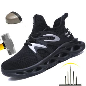 ブーツTulldent Working Sneabers Men Safety Shouts Work Boots Instructible Steel Toe Shoes Safety Antipiercing Security Boots