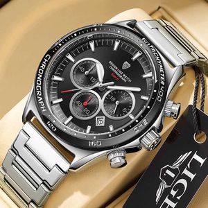 Armbandsur 2024 Mens Top Luxury Brand Lige Quartz Sports Waterproof Watch Chrono Reloio Masculino Q240426