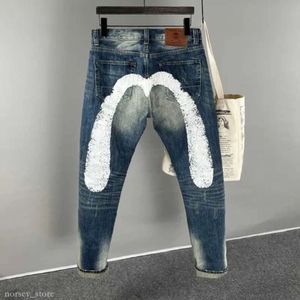 Jeans pantaloni dritti man skeleton ricamo panettini pantaloni stradini abiti in denim per uomo jeans larghi orecchie rosse 275 jeans teers jeans