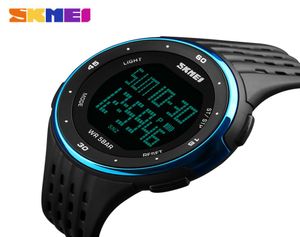 Skmei 1219 Men Digital Watch Светодиодный дисплей водонепроницаемые мужские наручные часы в хронографах Календарь Аварийные Спортивные Часы Relogio Masculino5293583