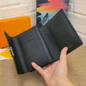 M80880 Women Luxurys Designers Lou double fold Wallets For Men Handbag Embossment Bag Ladies Travel Wallet Zippy Leather and Canvas Pat Uhda