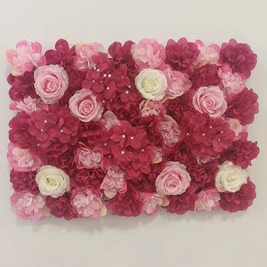 Dekorativa blommor Rose Red Flower Walls Flores Artificiales For Wedding Decoration Home Decor Birthday Party Mariage Silk Hög kvalitet