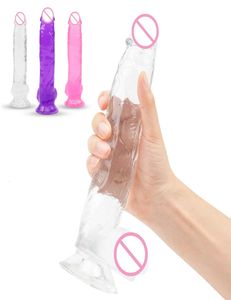 Erotisk 10039039 gelé stor dildo realistisk enorm strapon konstgjord penis mjuk tjock kuk för vuxna sexprodukter sex leksaker fo7851672