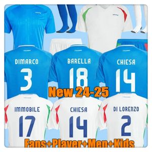 Fußballtrikots Italien Euro 2024 Nationalmannschaft Baggio Italia Jersey Verratti Chiesa Vintage Jorginho Fußballhemd Barella Maldini Kinderset