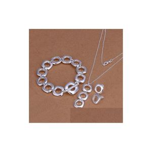 Collana bracciale Forma del cuore vuota 31g Gioielli a piastra Sier Siet Fit Women S79925 Pandent Earringwholesele Ret Drop Delivery DHBC1