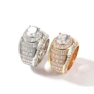 Lodowe złotą pierścień moda duże kamienie sirowe męskie pierścienie bioder biżuteria z kroplami dostawa dhy70