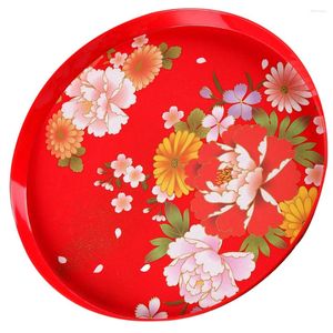 Placas Bandeja de casamento chinesa Candy Serviing Plate Decor Decor Bolo Aperto Praços de imitação decorativa chá de porcelana