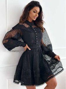 Basic Casual Dresses Designer Dress New Sexy Lace Ins Style Elegance Long sleeved Dress