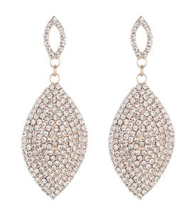 Klassiska stora droppörhängen Bruddrop Shape Crystal örhängen för kvinnor Rhinestone Dingle Wedding Earring Jewelry5427767