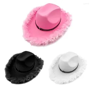 Boinas 667e Feathers Cowboy Hat noiva