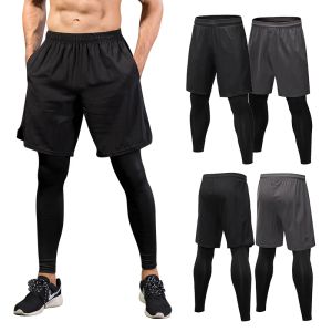 Pantolon Erkek Sıkıştırma Pantolon Erkek Tayt Taytlar Çalışmak İçin Spor Spor Fitness Hızlı Kuru Pantolon Jogggings Egzersiz Siyah Spor Pantolonları