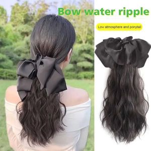 Synthetische Perücken Bogenperücke mit abnehmbarem langem Haar hoher Bogenponytail Ripple Low -Krawatte Q240427