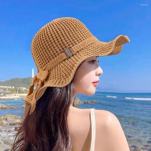 Berets Trendy Bucket Hat Anti-UV Anti-Sun Fishing Cap Knitted Breathable Beach Outdoor Sports