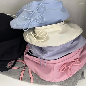 Chapéu de boina para mulher Bucket de tamanho de cabeça respirável com decalques de bowknot adultos adultos spring dropship