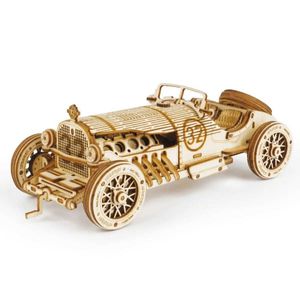 3Dパズル3Dカーの木製パズルスケールモデルDIYモデルキットハンディクラフトギフトホームデコレーションメカニカルモデルキットビルディングおもちゃ誕生日/クリスマス2404