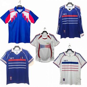 Soccer Jerseys Mens Tracksuits 2006 Cup 1998 French Team Home and Away Classic Long and Short Sleeved Mbappe Benze M Njut av L Football