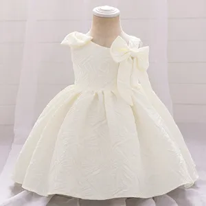 Girl Dresses Pageant White 1st Birthday Dress For Baby Clothes Bow Wedding Princess Girls Ceremony Baptism Party Gown 0-4Y