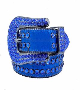 2021 Designergürtel Simon Gürtel für Männer Frauen glänzender Diamantgürtel Blue4097945