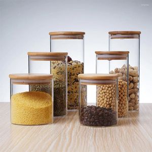 Garrafas de armazenamento 175 ml de biscoito transparente de açúcar de casas de doces recipientes com tampas de café com vidro de vidro