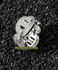 Europeisk och amerikansk ny ring kubansk kedjekedja ring verklig guldplätering mikroinlaid med CZ -diamanter hiphop ised ut diamant Men3687714