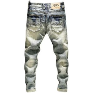 Sweatpants Elastic Old Pants Men's Jeans 2022 New Autumn Winter Slim Feet Ripped Skinny Hip Hop Cowboy Men Designer Jeans for Men