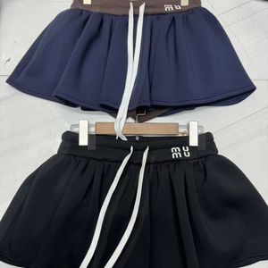 Boutique Skirt Mini Short Skirt Women's Wear Elastic Belt Sweet Girl Style Contrast Color Versatile Short Skirt Half skirt