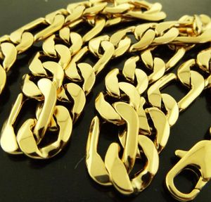 24quot pesado 8mm real 18k Fino acabamento sólido Gold Chain Goll Chain Solid Figaro Link Design1093477