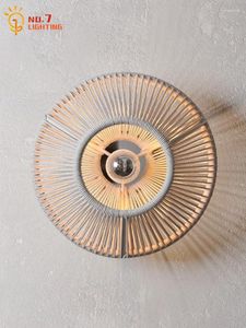 Lampa ścienna Nordic Design Wabi-sabi guma rattan tkanie diody LED w pomieszczenia salon sofy sofy tła sypialnia studia herbaciarnia